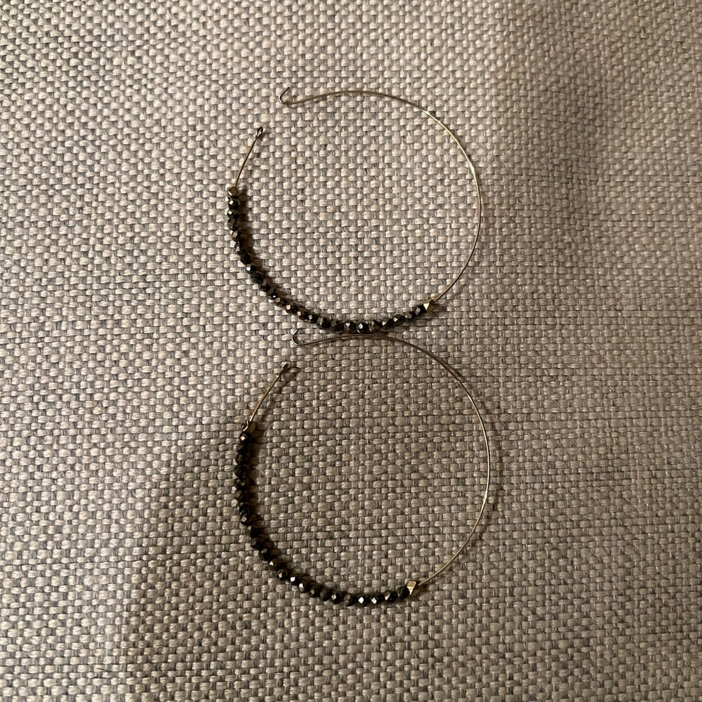 Brass Beaded Hoops